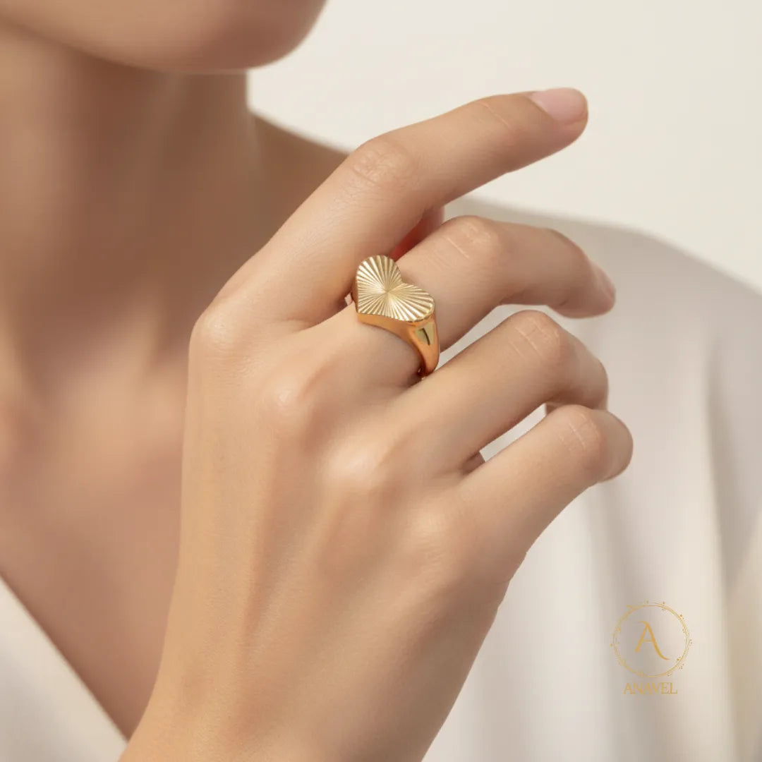 Позлатен пръстен Golden heart