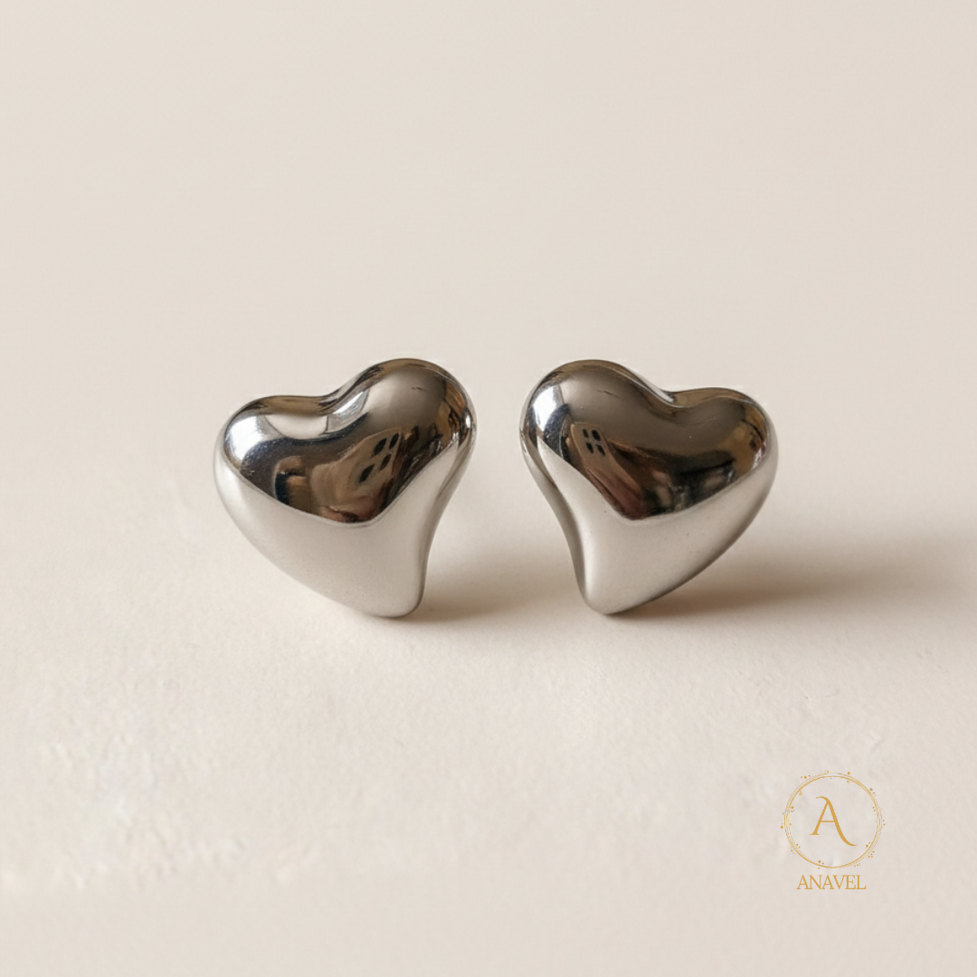 Обеци от медицинска стомана Hearts